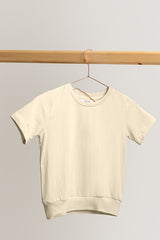 Oyster White Tee With Bottom Rib