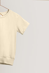 Oyster White Tee With Bottom Rib