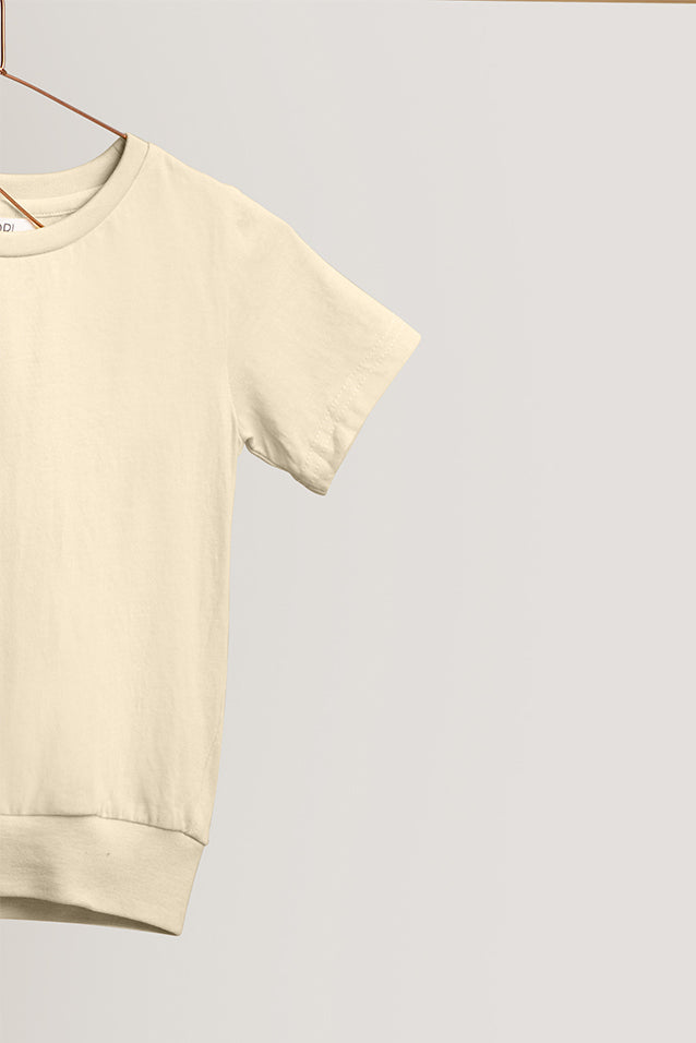 Oyster White Tee With Bottom Rib