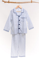 Blue Striped Old School Sleep Suit